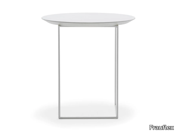 ROXY - Round wooden and metal bedside table _ Frauflex