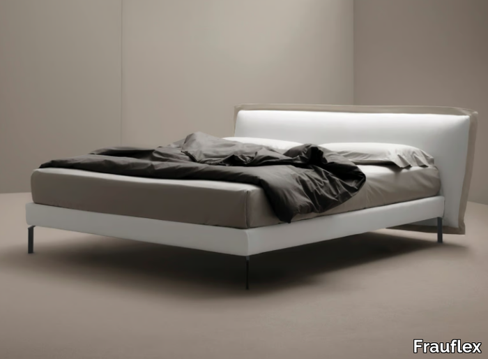 SOPHIE - Bed with removable cover with upholstered headboard _ Frauflex