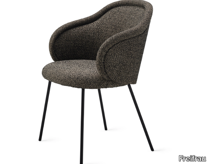 ONA CURVED - Upholstered fabric chair with armrests _ Freifrau