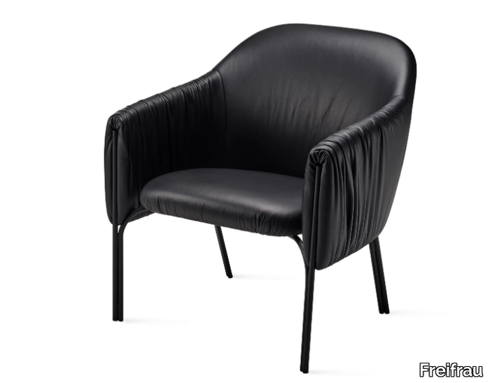 CELINE COCKTAIL CHAIR - Leather easy chair with armrests _ Freifrau