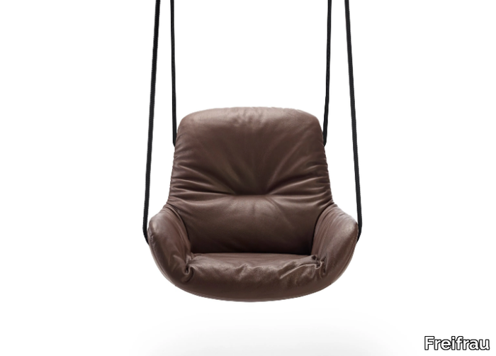 LEYA SWING SEAT - Swing leather armchair with armrests _ Freifrau