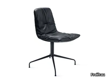 LEYA - Leather chair with 4-spoke base _ Freifrau