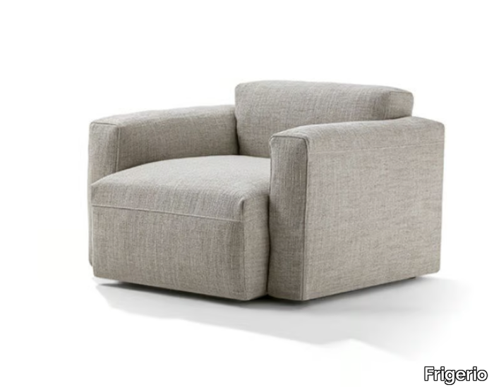 COOPER JUNIOR - Fabric armchair with removable cover with armrests _ Frigerio
