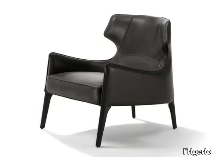 CROSBY - Leather armchair with armrests _ Frigerio