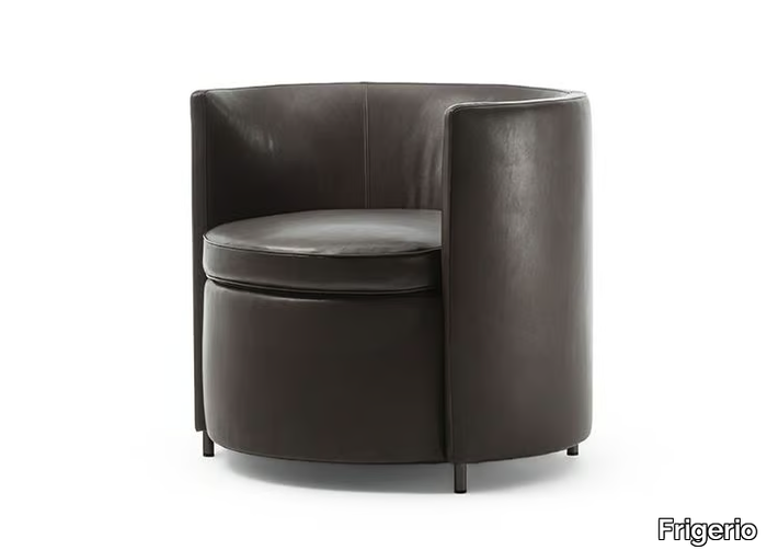 LOU - Leather armchair with armrests _ Frigerio