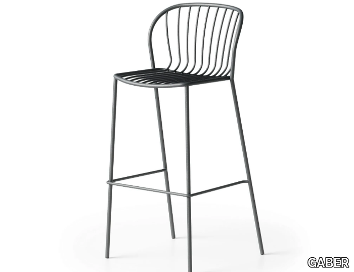 AMITHA STOOL - High steel stool with back _ GABER