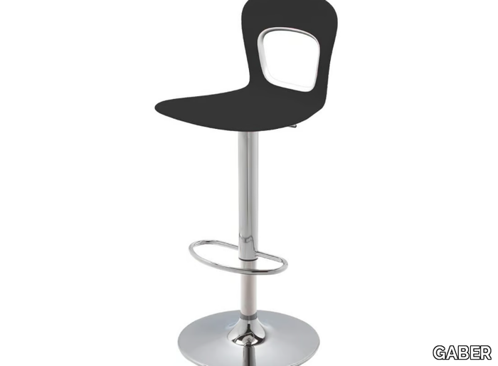 BLOG I145A/AV - Upholstered stool height-adjustable with footrest _ GABER