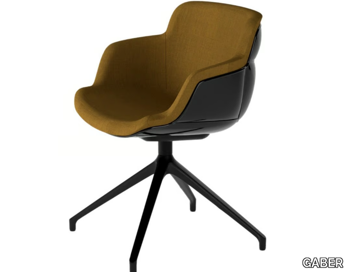 CHOPPY SLEEK U - Swivel upholstered chair with armrests _ GABER