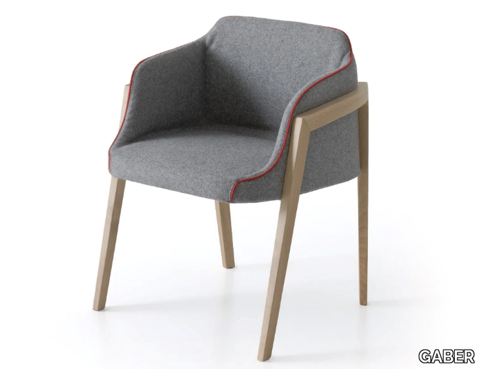 CHEVALET - Upholstered easy chair with armrests _ GABER