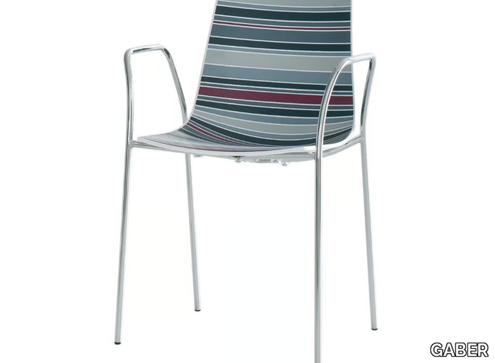 COLORFIVE TB - Stackable technopolymer chair with armrests _ GABER