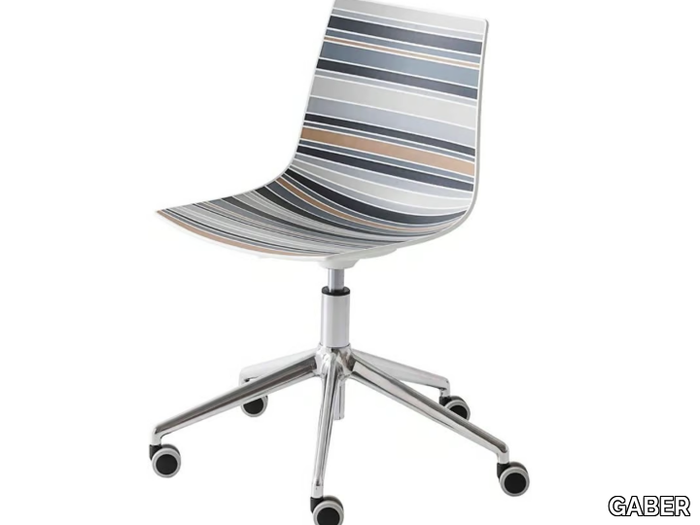 COLORLFIVE 5R - Swivel technopolymer chair with castors with 5-spoke base _ GABER