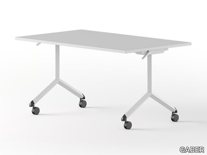 FLIPAWAY - Drop-leaf laminate table with castors _ GABER