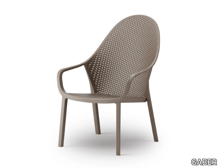 GIANET LOUNGE - Technopolymer garden armchair with armrests _ GABER