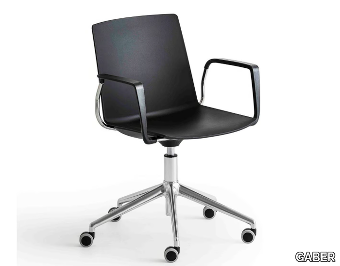 JUBEL 5R BR - Height-adjustable technopolymer office chair with castors _ GABER