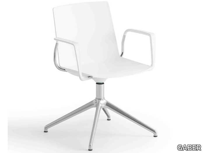 JUBEL L BR - Trestle-based technopolymer office chair with armrests _ GABER