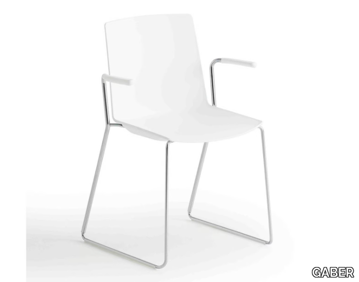 JUBEL SS - Sled base technopolymer chair with armrests _ GABER