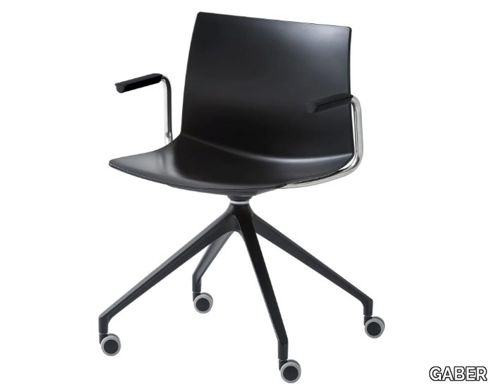 KANVAS 2 U BR - Swivel trestle-based technopolymer office chair _ GABER