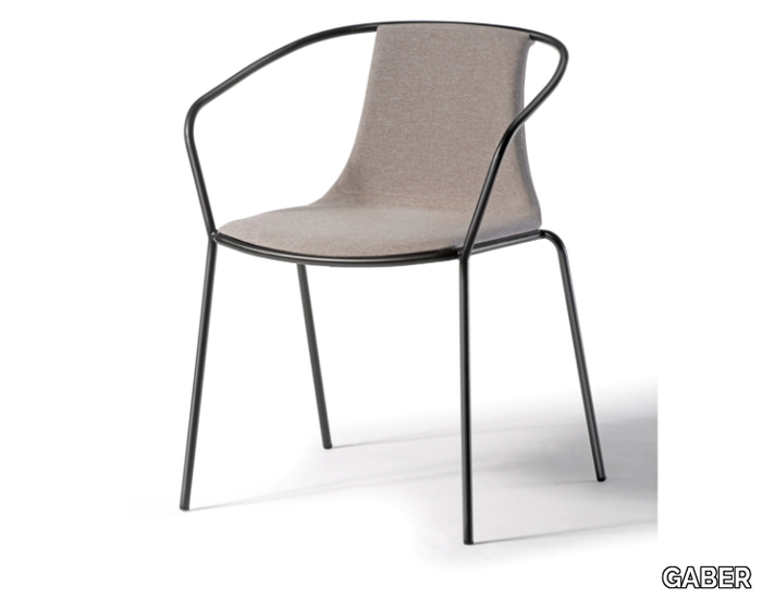 KASIA B UPH - Stackable fabric chair with integrated cushion _ GABER