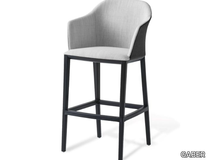 MANAA 69/79 - High stool with armrests with back _ GABER