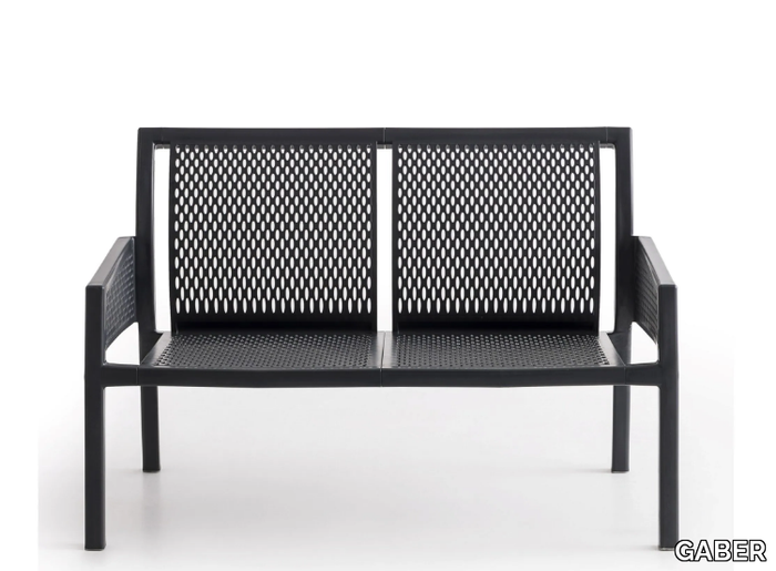 MINUSH SOFA - Technopolymer garden bench with armrests _ GABER