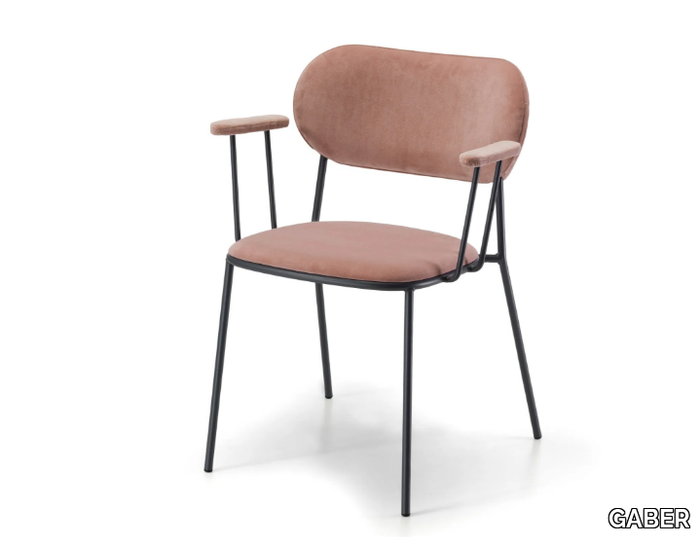 NUTA LIGHT - Upholstered fabric chair with armrests _ GABER