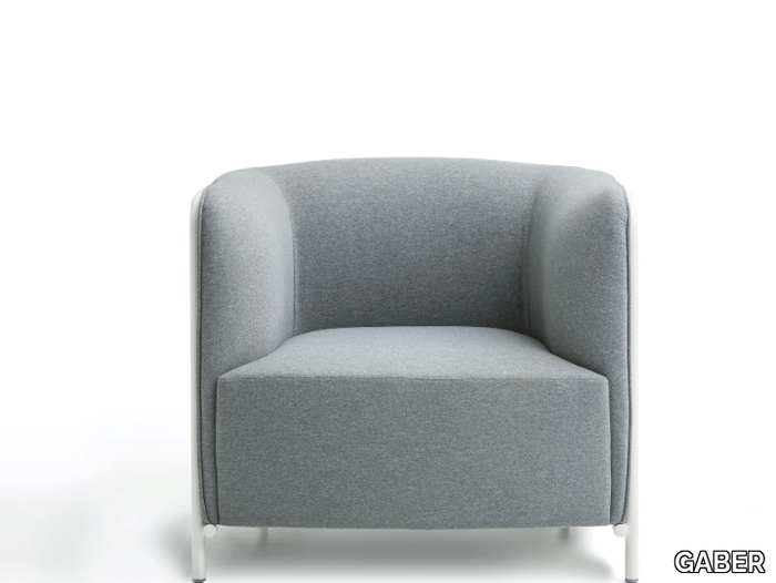 PLACE - Fabric armchair with armrests _ GABER