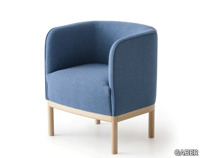 SMALL PLACE WOOD - Upholstered fabric easy chair with armrests _ GABER