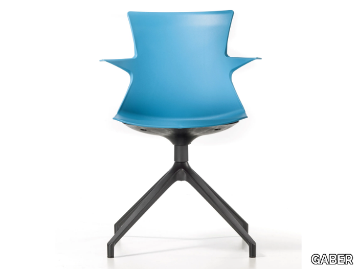 TEMA U - Trestle-based technopolymer chair with armrests _ GABER