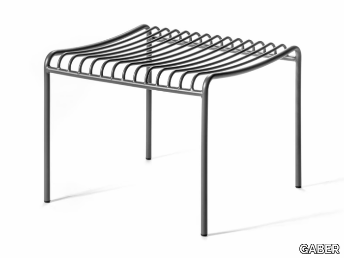 AMITHA POUF - Square steel garden footstool _ GABER