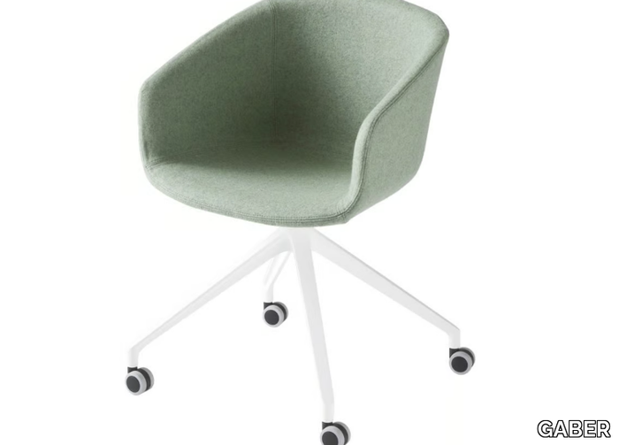 BASKET CHAIR IUR - Upholstered chair with castors with armrests _ GABER