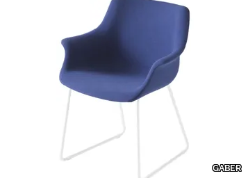 MORE IST - Sled base upholstered chair with armrests _ GABER