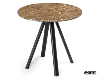 NORMAN MARBLE - Round Dark Emperador marble table _ GABER