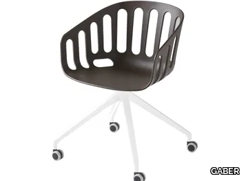 BASKET CHAIR UR - Swivel chair with castors with armrests _ GABER