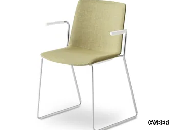 JUBEL ISS - Sled base upholstered chair with armrests _ GABER