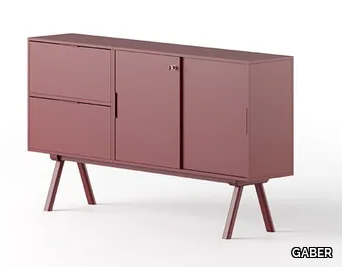 LOW CABINET 2027 - Low wooden office storage unit with drawers _ GABER