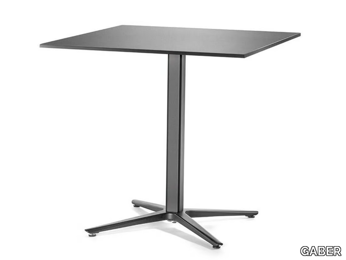 HUG - Square aluminium table with 4-star base _ GABER