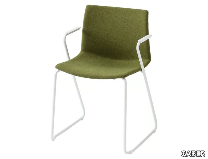 KANVAS 2 STS FRONT/FULL - Sled base upholstered chair with armrests _ GABER