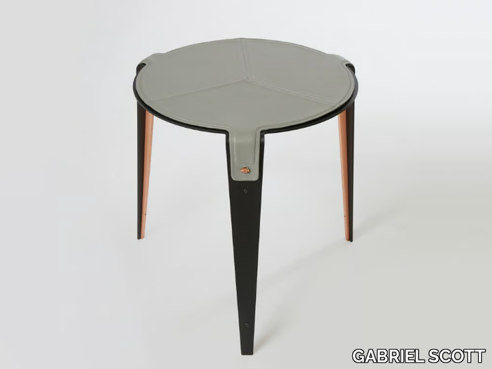 BARDOT - Round leather high side table _ GABRIEL SCOTT