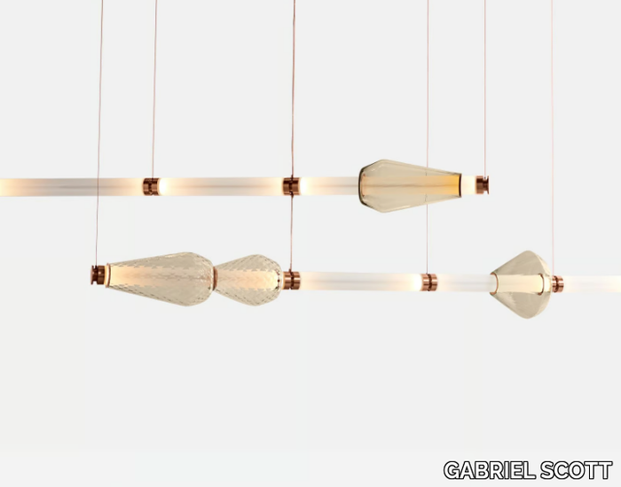 LUNA KALEIDO XL 2 - LED blown glass pendant lamp _ GABRIEL SCOTT