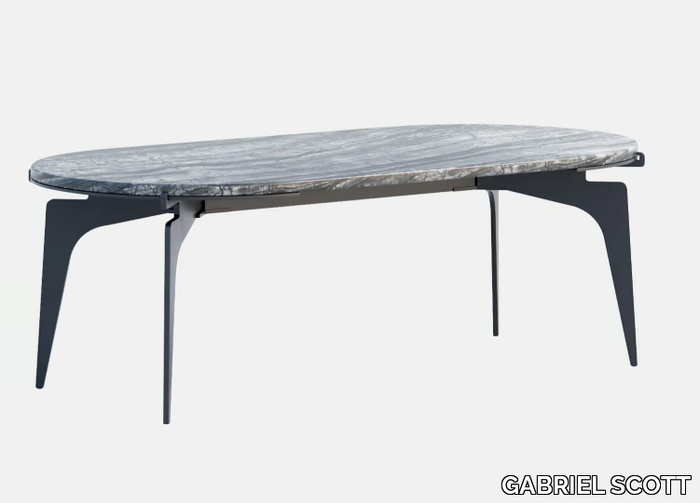 PRONG RACETRACK - Oval marble coffee table for living room _ GABRIEL SCOTT