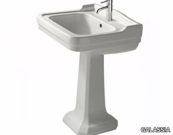 ETHOS 60 - Pedestal ceramic washbasin _ GALASSIA