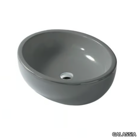 MIDAS - Countertop round ceramic washbasin _ GALASSIA