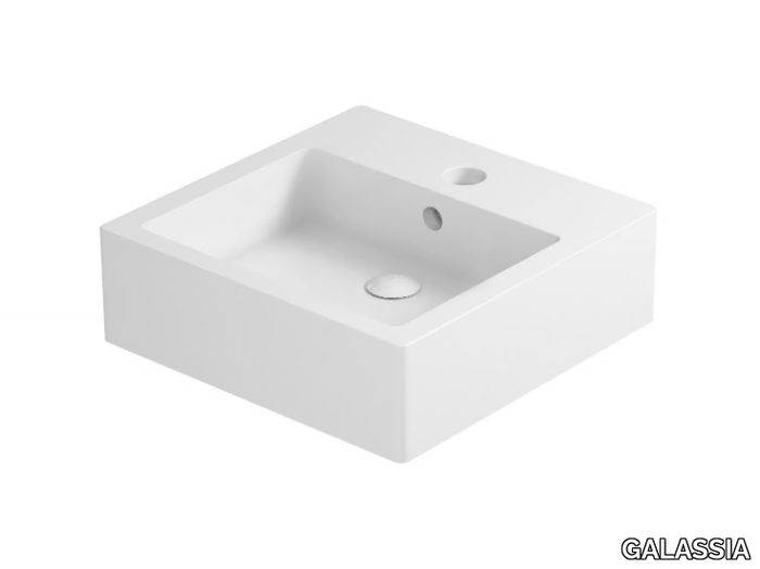 PLUS DESIGN 48 - Countertop square ceramic washbasin _ GALASSIA