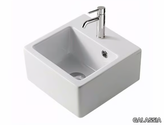 PLUS DESIGN 30 - Rectangular wall-mounted handrinse basin _ GALASSIA