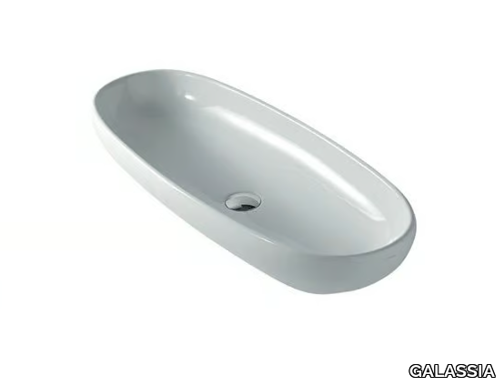 EL1 87 - Countertop oval ceramic washbasin _ GALASSIA