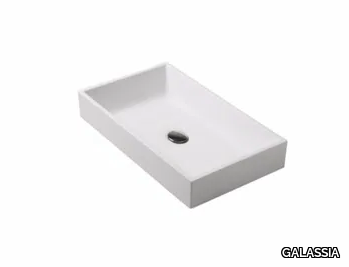 PLUS DESIGN 55 - Countertop rectangular ceramic washbasin _ GALASSIA