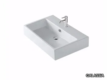 PLUS DESIGN 60 - Rectangular ceramic washbasin _ GALASSIA