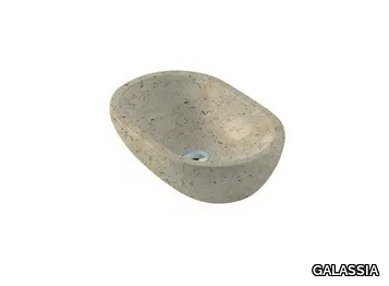 MATERIA 54 - Countertop oval travertine washbasin _ GALASSIA