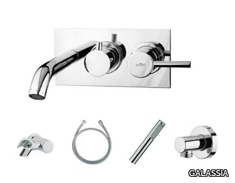 MEG11 5447 - Wall-mounted bathtub mixer with hand shower _ GALASSIA