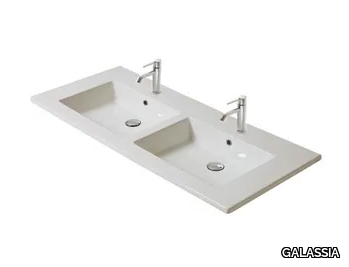 MEG11 2044 - Double rectangular ceramic washbasin _ GALASSIA